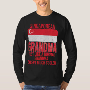 Camiseta Vintage Cingapuriana Vovó Cingapura Bandeira Para