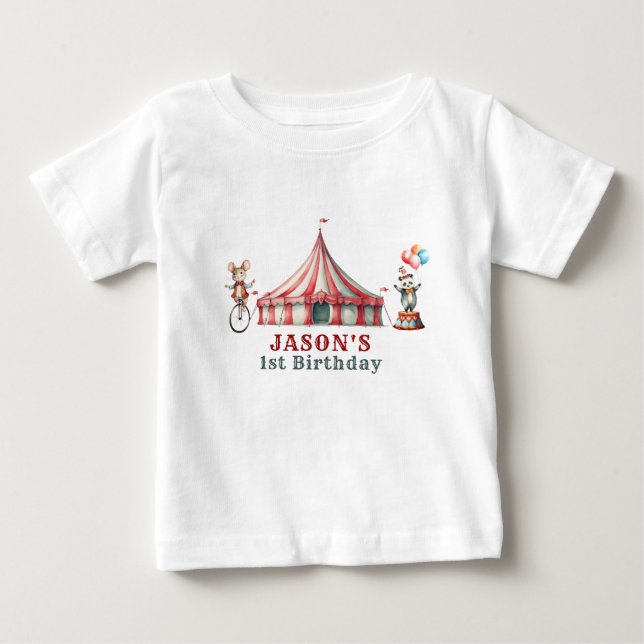 Camiseta Vintage Circus Carnival Aniversário (Frente)