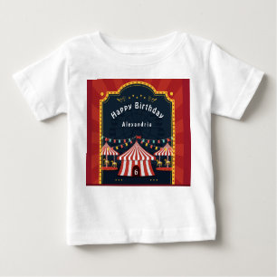 Camiseta Vintage Circus Carnival Red Happy Birthday