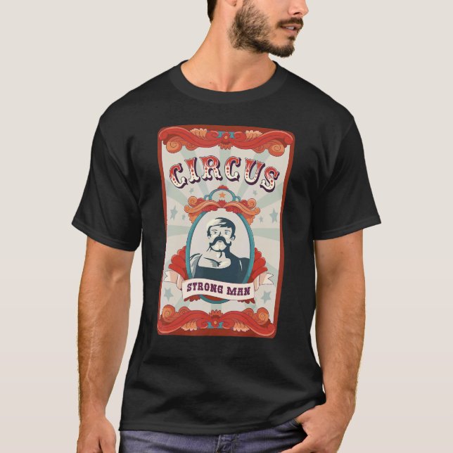 Camiseta Vintage Circus Crachá Strong Man (Frente)