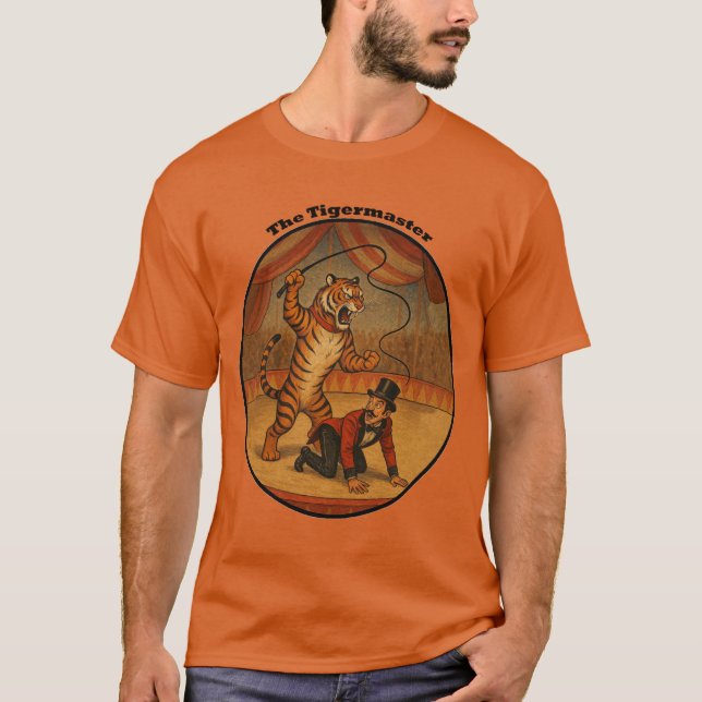 Camiseta Vintage Circus Tiger chicoteando seu URM Ringmaste (Frente)