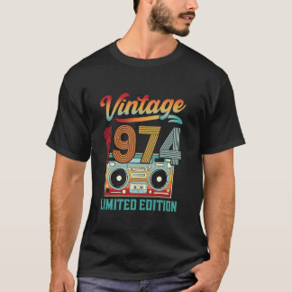 Camiseta Vintage Classic 1974 Aniversário 50º