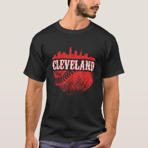 Camiseta Vintage Cleveland Skyline City Baseball Conhecido 
