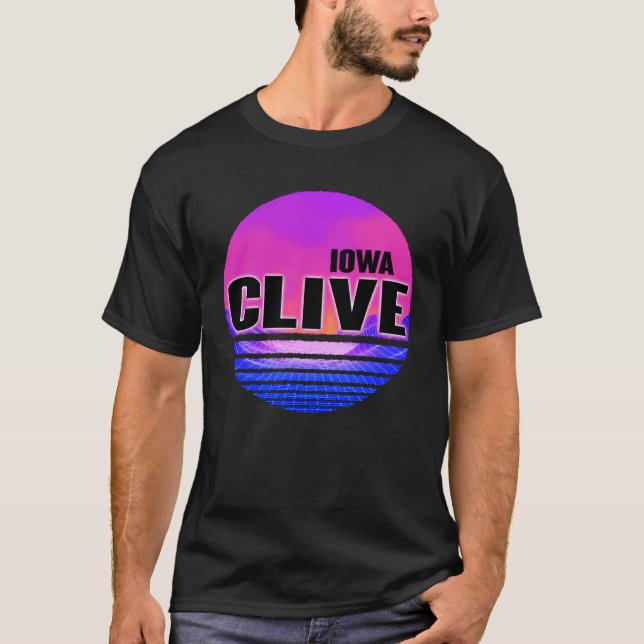 Camiseta Vintage Clive Vaporwave Iowa (Frente)