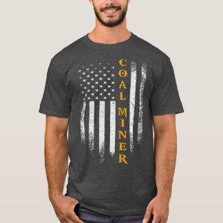Camiseta Vintage Coal Miner - Bandeira Americana Afetada