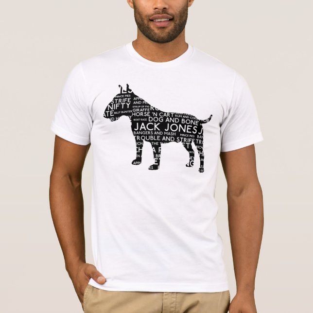 Camiseta Vintage Cockney Slang Bull Terrier (Frente)