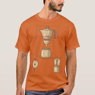 Camiseta Vintage Coffee Maker Moka Pote Barista Gift Café
