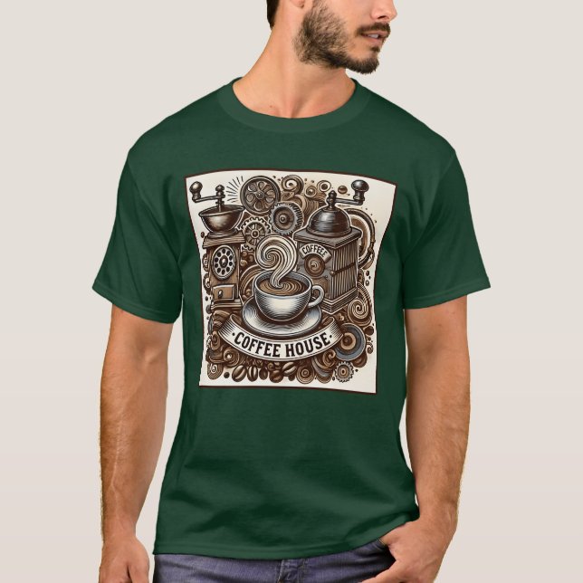 Camiseta Vintage Coffeehouse Vibes funny (Frente)
