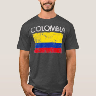 Camiseta Vintage Colombia Colombian Flag Pride Gift