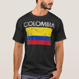Camiseta Vintage Colombia Flag Pride Gift