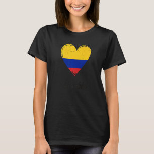 Camiseta Vintage Colombian Roots Heart Colombia Flag Pride