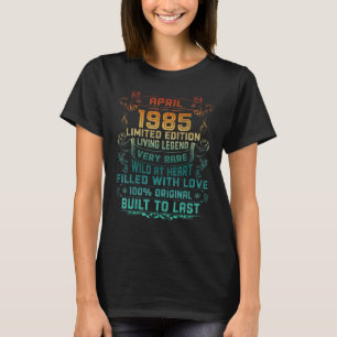 Camiseta Vintage com 37 anos abril de 1985 37º aniversário