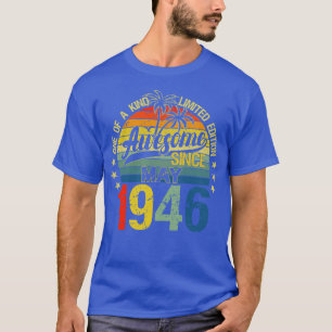 Camiseta Vintage com 76 anos de maio 19 decorações 76º nasc