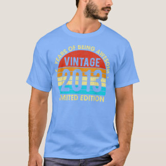 Camiseta Vintage com 9 anos 2013 Limited Edition Retro 9 an