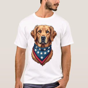 Camiseta Vintage com Bandana do Golden Retriever P