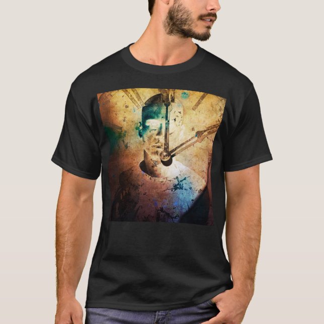 Camiseta Vintage com o relógio (Frente)