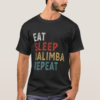Camiseta Vintage Coma Dormindo Kalimba Repete Funny Kalimba