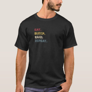 Camiseta Vintage Coma Sleep Raid Repete Uau Jogos Gam