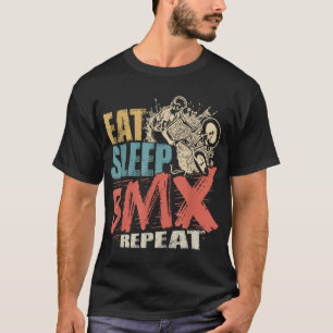 Camiseta Vintage Coma Sono BMX Repetir Bicicleta BMX Engraç