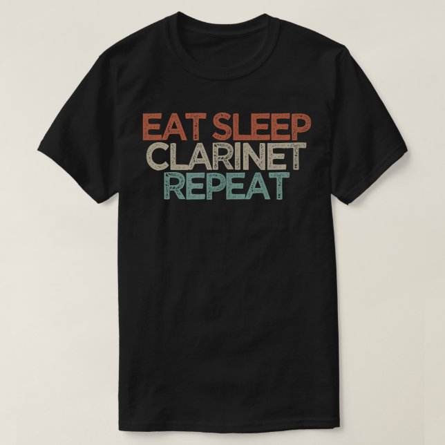 Camiseta Vintage Coma Sono Clarinet Repete Engraçado (Frente do Design)