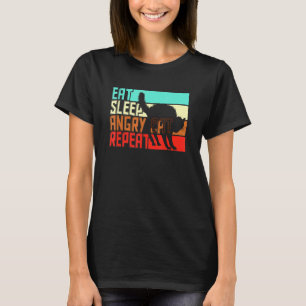 Camiseta Vintage Coma Sono Repetir Gato Irritado