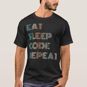 Camiseta Vintage Comer Código de Repouso Repetir Programado