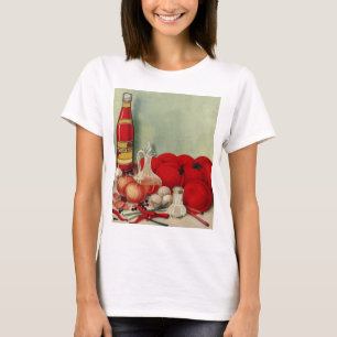 Camiseta Vintage Comida italiana cebolas Peppers Catsup