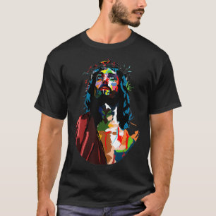 Camiseta Vintage conseguiu a imagem do Cristo Rei Jesus