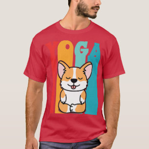 Camiseta Vintage Corgi Yoga Figurines for Dog Yoga Lovers