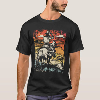 Camiseta Vintage Cowboy Por SamBro Retro Unisex Adultos Cri