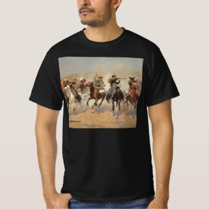 Camiseta Vintage Cowboys, Um Traço Para A Madeira em Reming