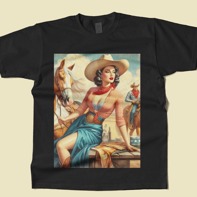 Camiseta Vintage Cowgirl (Criador carregado)