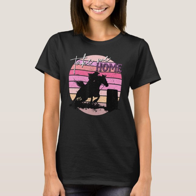 Camiseta Vintage Cowgirl Barrel Racing Western Country Turn (Frente)