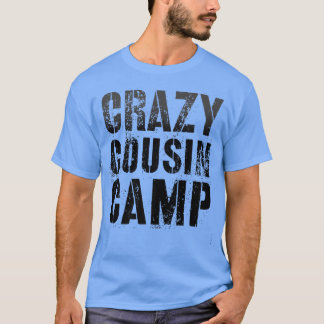 Camiseta Vintage CRAZY CUSIN CAMP Engraçado Vovó vovô Re