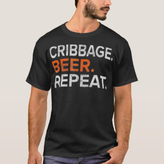 Camiseta Vintage Cribbage Beer Repeat Funny