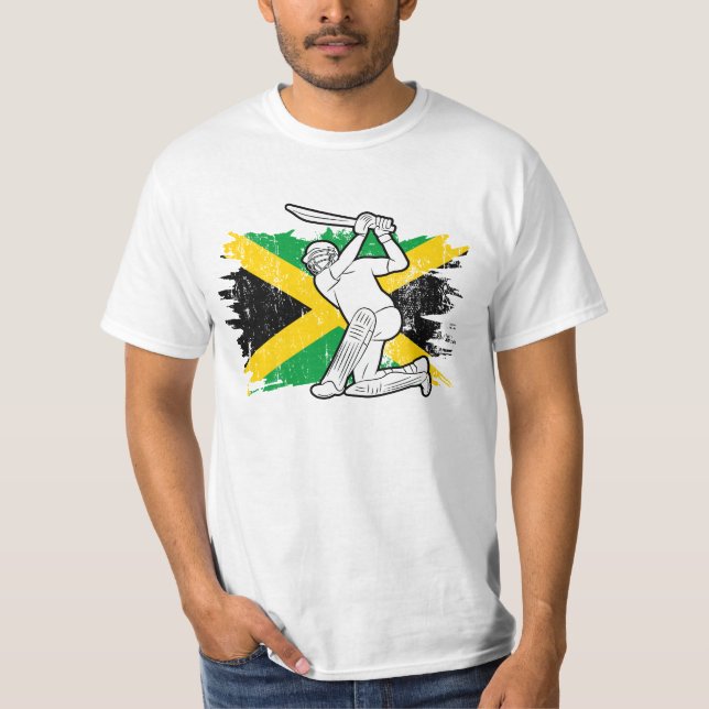 Camiseta Vintage Cricket Jamaica Jamaican Pride (Frente)