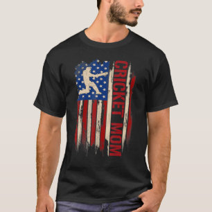 Camiseta Vintage Cricket Mãe Americana Flag Sports