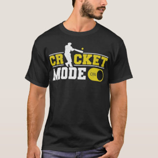 Camiseta Vintage Cricket Mode On para Ventiladores do Crick