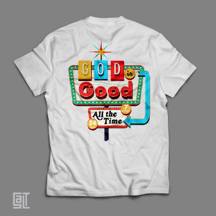 Camiseta Vintage Cristão Retro Deus é Bom o Tempo Todo