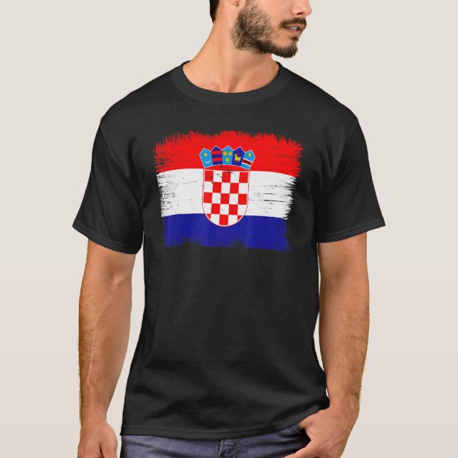 Camiseta Vintage Croatia Flag Croatian Independence Day (Frente)