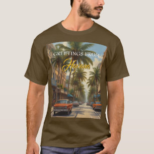 Camiseta Vintage Cuba Viagem - Saudações De Havana