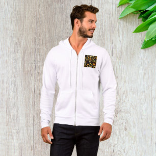 Camiseta Vintage Curl Texl Swirls Mens Cheio-Zip