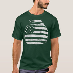 Camiseta Vintage Curling 4 de julho Stone USA Flag Team