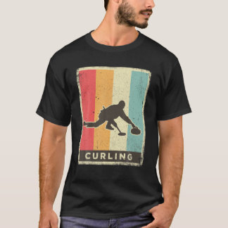 Camiseta Vintage Curling Sport Retro Poster