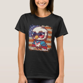 Camiseta Vintage Cute Bald Eagle 4th USA American flag Patr