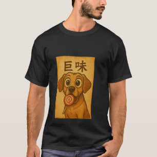 Camiseta Vintage Cute Dog Poster - Cartoon Puppy com Lolli