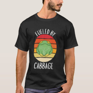 Camiseta Vintage Cute Kawaii Frog Fueled By Cabbage Lover