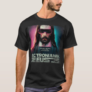 Camiseta Vintage Cyberpunk Jesus Religioso Futuro Chris