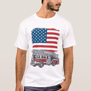 Camiseta Vintage da Bandeira Americana do Caminhão