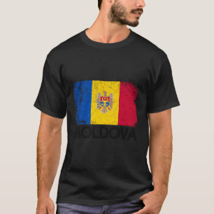 Camiseta Vintage Da Bandeira Da Moldávia Feita Com Presente